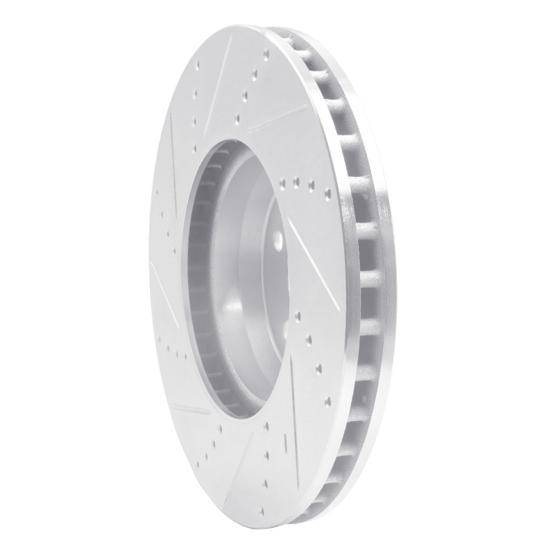 Mercedes-Benz C300 Brake Rotor (1) - Front Right - R1 Concepts - Drilled & Slotted - Silver - `15-`23